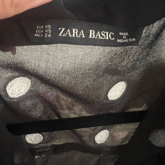 Zara Black & White Polka Dot Blouse - Picture 2 of 3